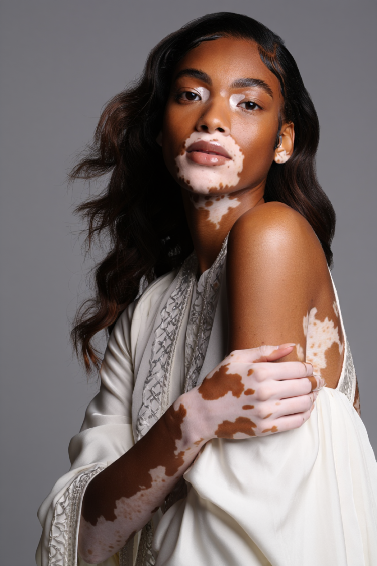 Modelo com Vitiligo Marina Duarte faz sucesso nas passarelas